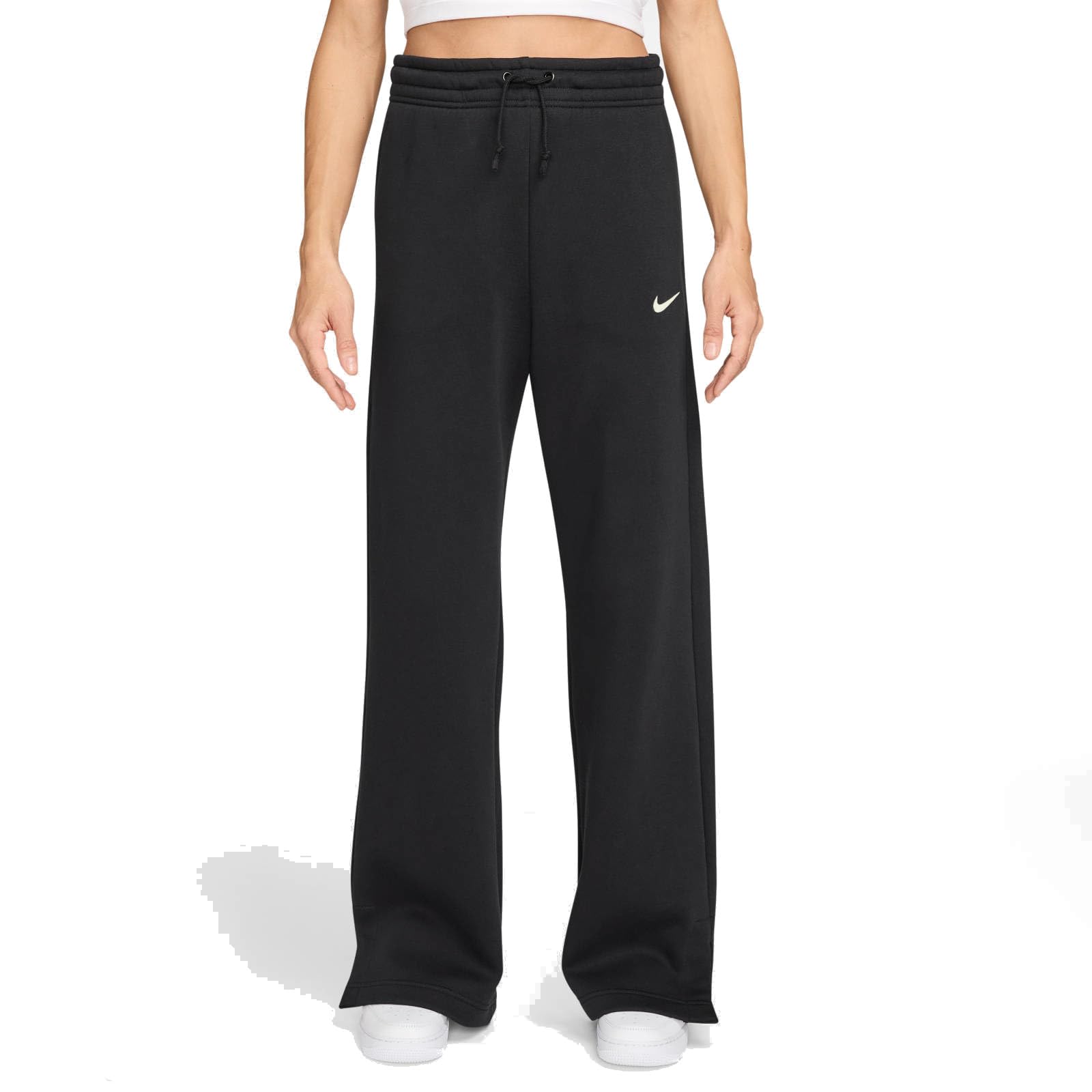 Nike Women's Sportswear Phoenix Fleece High-Waisted Wide-Leg Pants /Sail Large Black