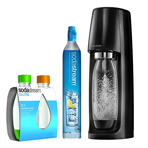 Preisvergleich Produktbild SodaStream Easy Wassersprudler zum Sprudeln von Leitungswasser, macht aus Leitungswasser Sprudelwasser - ohne schleppen. mit 1 Zylinder und 1L PET Flasche (BPA frei); Farbe: schwarz