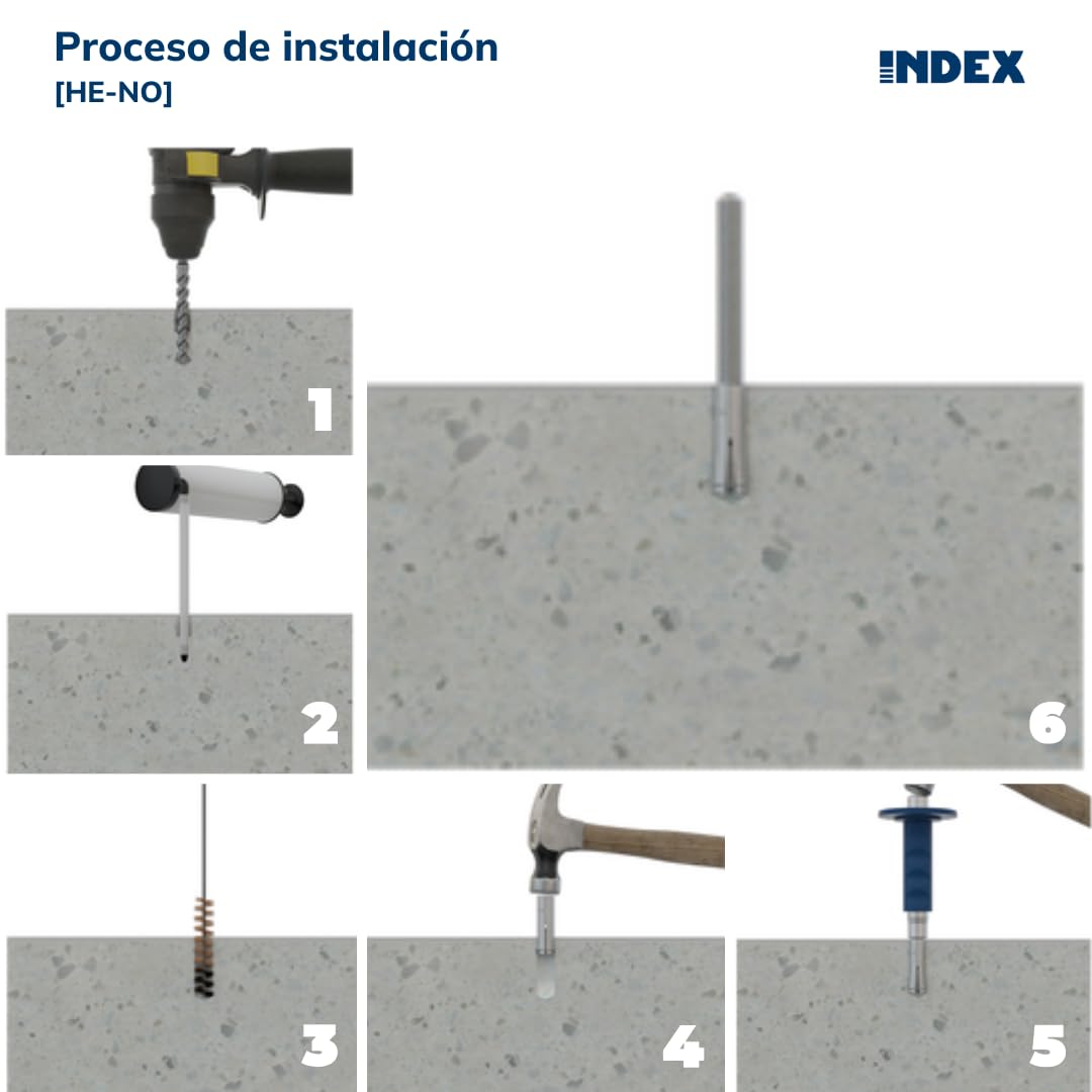 INDEX Fixing Systems HE-NO 25 Pcs Heavy Duty Zinc Plated Inner Cone Anchors M20 x 80mm Diameter 25mm, M20 x 80 mm, diámetro de 25 mm - Image 3