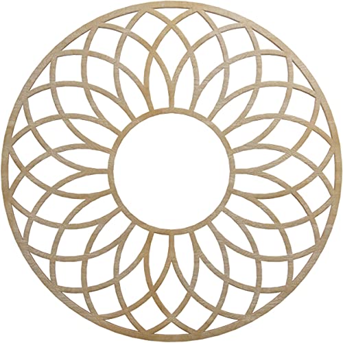 Image of Ekena Millwork 28 inchOD x 9 5 /8 inchID x 3 /8 inchT Cannes Wood Fretwork Pierced Ceiling Medallion, Hickory