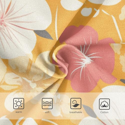 KLL Vintage Yellow Orange Floral Pattern Little Boys Comfort Nighttime Underwear Breathable Children Panties3