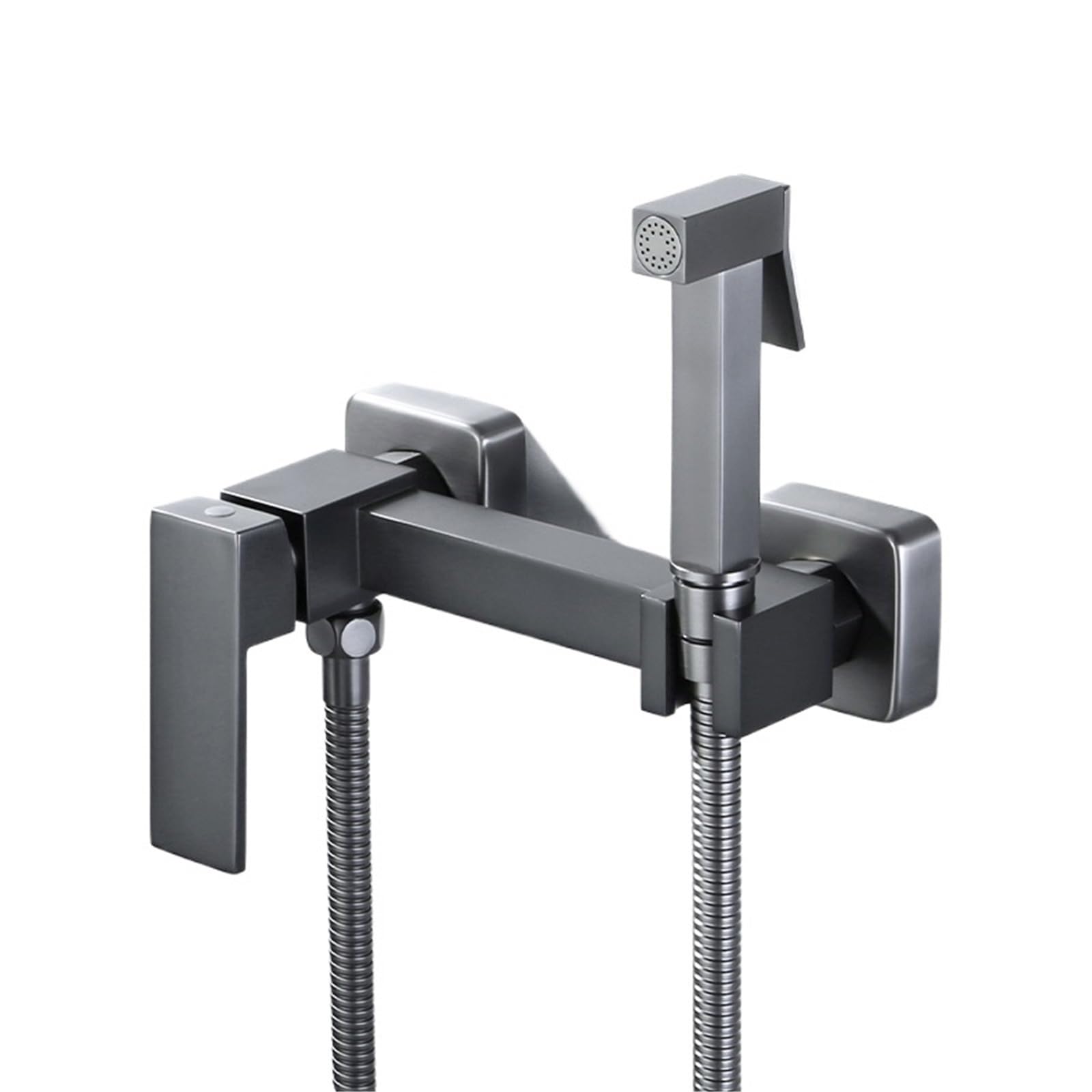 ZYCHSJXA Bidet Shower Faucets Gold Hygienic Spray Airbrush Tap Hot and Cold Water Mixer Black Toilet Taps(Gun Grey)