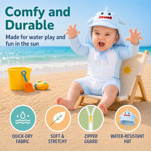Image of Cuddle Club One-Piece Sunzies Swimsuit UPF 50+ Sun Protective Sunsuit