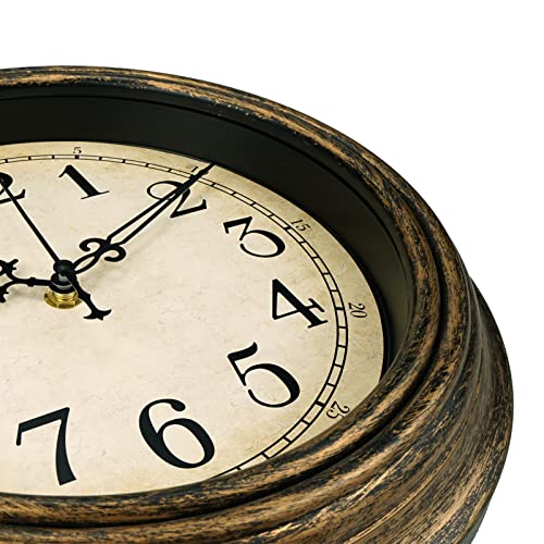 Plumeet Retro Wall Clock, 12'' Non Ticking Classic Silent Vintage Wall Clocks Decorative Kitchen Living Room Bedroom - Battery Operated by Plumeet - Image 3