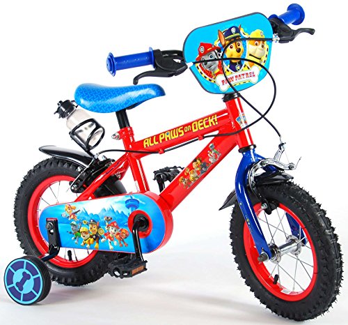 VOLARE Patrulla Can Bicicleta Infantil Paw Patrol 12 Pulgadas Premium, Rojo