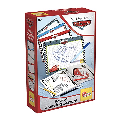Liscianigiochi- Mickey Pocket Drawing School, 92208, Cars Ecole de Dessin de Poche, Moyen