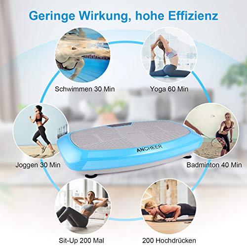 ANCHEER 3D Vibrationsplatte mit Rutschsicherer Trainingsfläche Fitness Ultraflache mit Leisem Motor, VibroShaper… – Bild 4