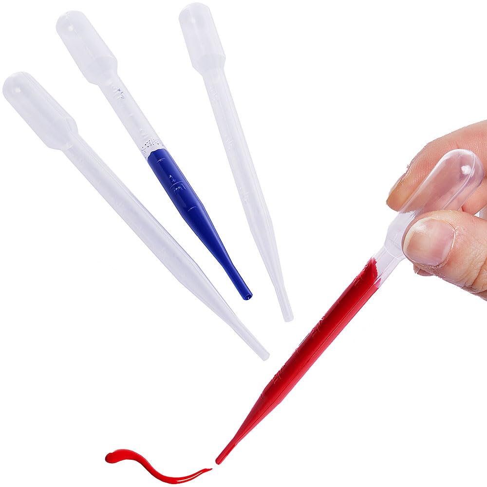 Baker Ross VC211 Plastic Pipette Droppers 3ml - Pack of 50, Art & Science Pipettes