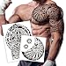 Kotbs 2 Sheets Similar Dwayne Totem Tattoo Temporary Stickers - Big Size Temporary Tattoos for Men Adults Guys Women - The Rock Star Body Art Arm Shoulder Chest Make Up Fake Tattoos Waterproof