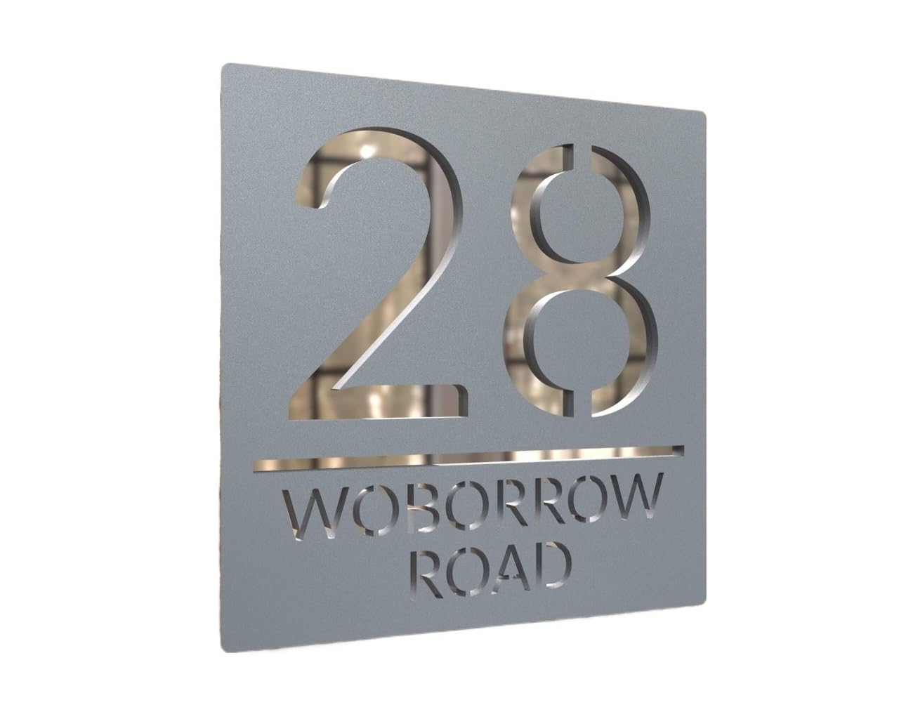 Numeri civici Personalized Custom Acrylic Modern House Numbers Sign Door Address Street 3D Letter Number Plaques Outdoor Name Home Decor Plate(White Silver,18X18CM)