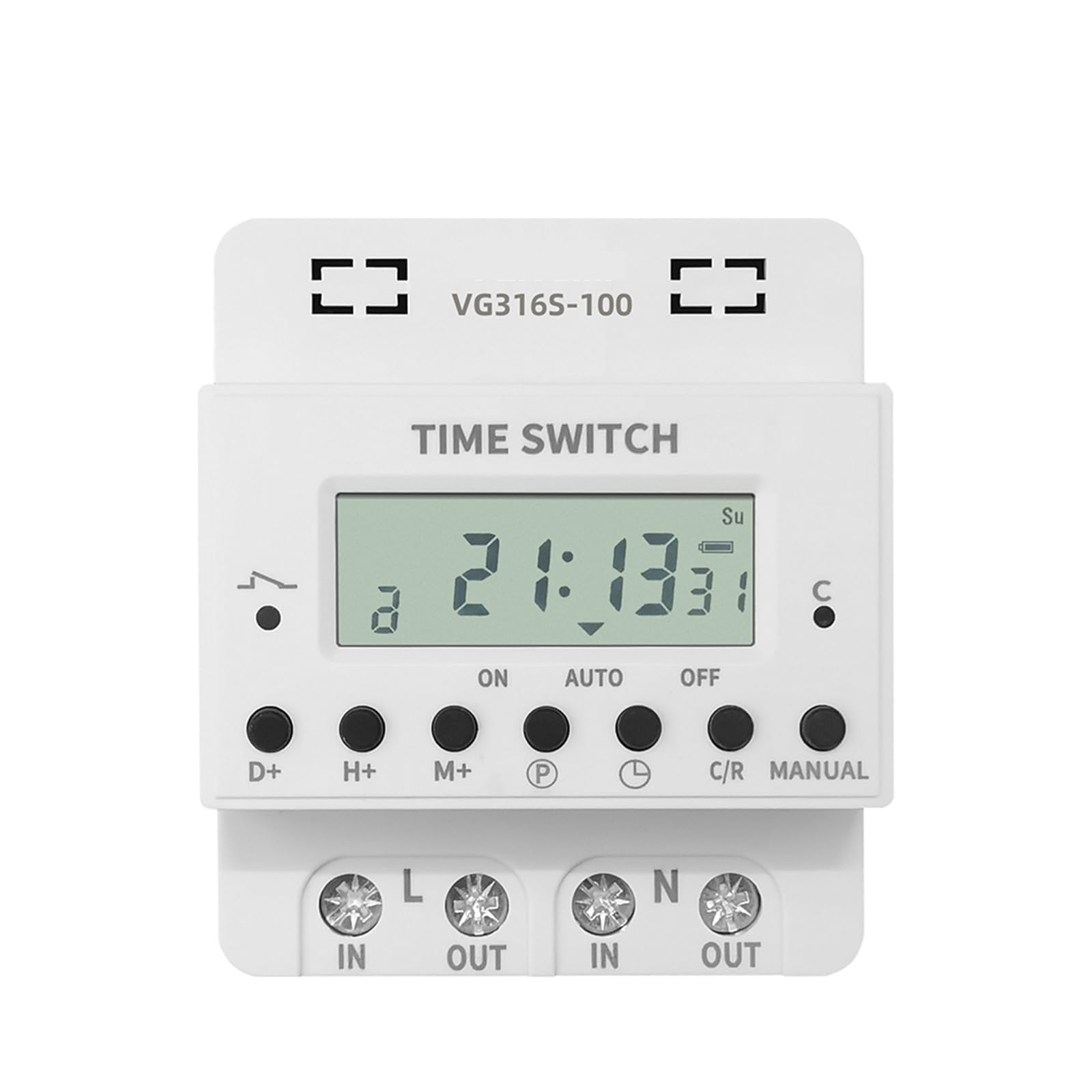 Temporizador de 220 V 60 A-100 A, temporizador digital, relé programable electrónico semanal de 7 días