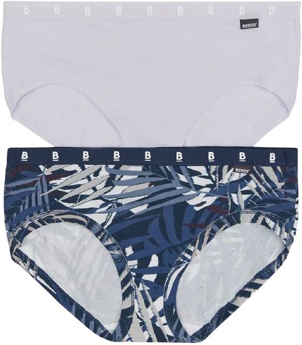 Bonds 2 Pack Comfy Midi Briefs Womens Underwear Navy/Lilac 30K 16 Navy Forest/Lilac (30K)