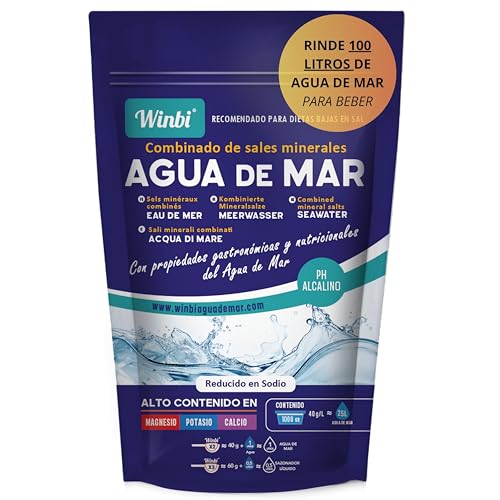100 LITROS De Agua De Mar Winbi Para Beber. Múltiples Beneficios Al Cuerpo. Agua Marina Con Alto Contenido En Magnesio, Potasio Y Calcio. Sin Sustancias Nocivas