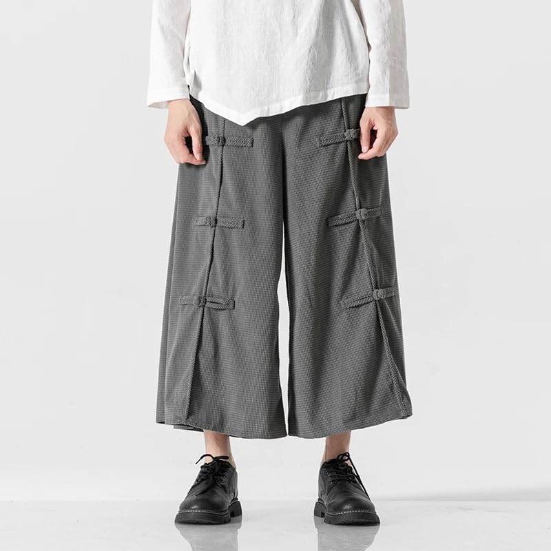 Chinese Style Retro Wide Leg Pants Men Loose Corduroy Casual Pants Harajuku Trousers Male Casual Pants3