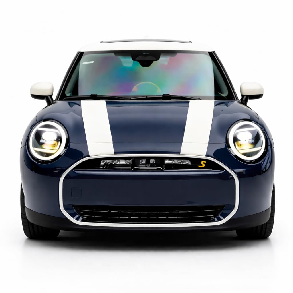 Bonnet Racing Stripes Kit – White Double Hood Vinyl Decal for MINI Cooper