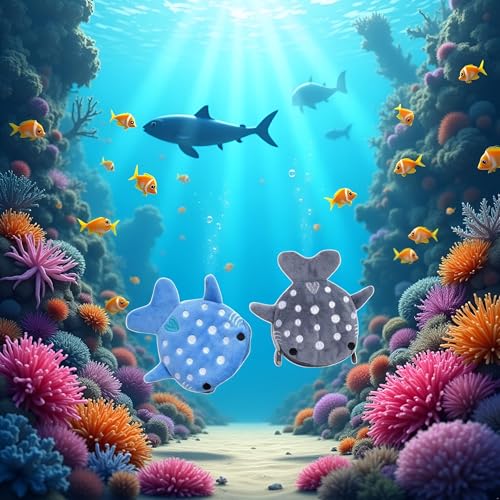 2Pcs Cute Whale Shark Coin Purse, Shark Wallet Novelty Purse Aesthetic Kawaii Accessories With Zipper Funny Small Plush Girls Wallet Women's Coin Purses and Pouches, Men's Fashion (blue and grey)4