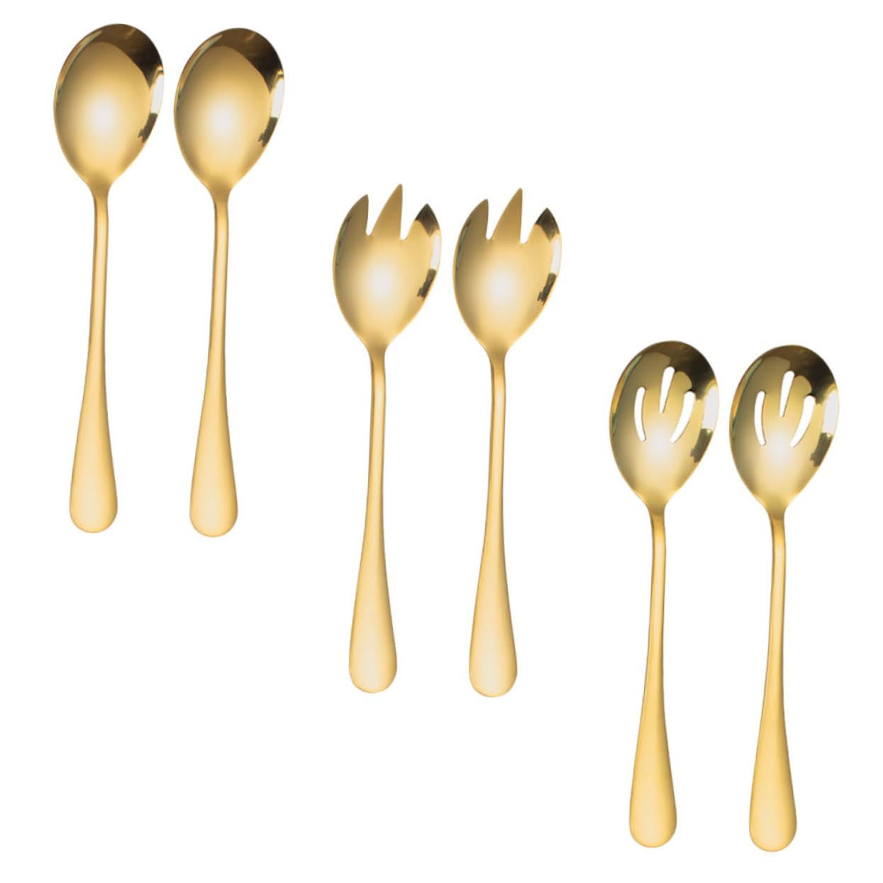 LALADEFIEE Elegant Salad Fork Spoon Set Slotted Spoons Stainless Steel Perfect for Buffet