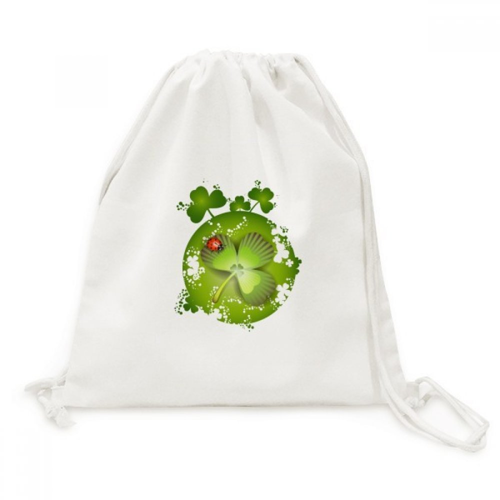 Sac à dos à cordon trèfle à quatre feuilles sacoche toile voyage St.Patrick - 5