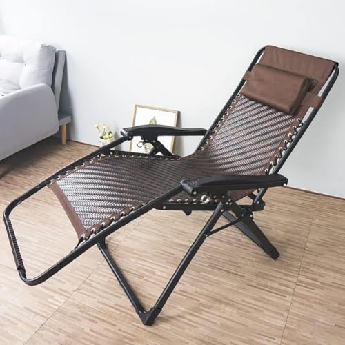 Lounge pliable pour piscine en version inclinable avec coussin marron - 7