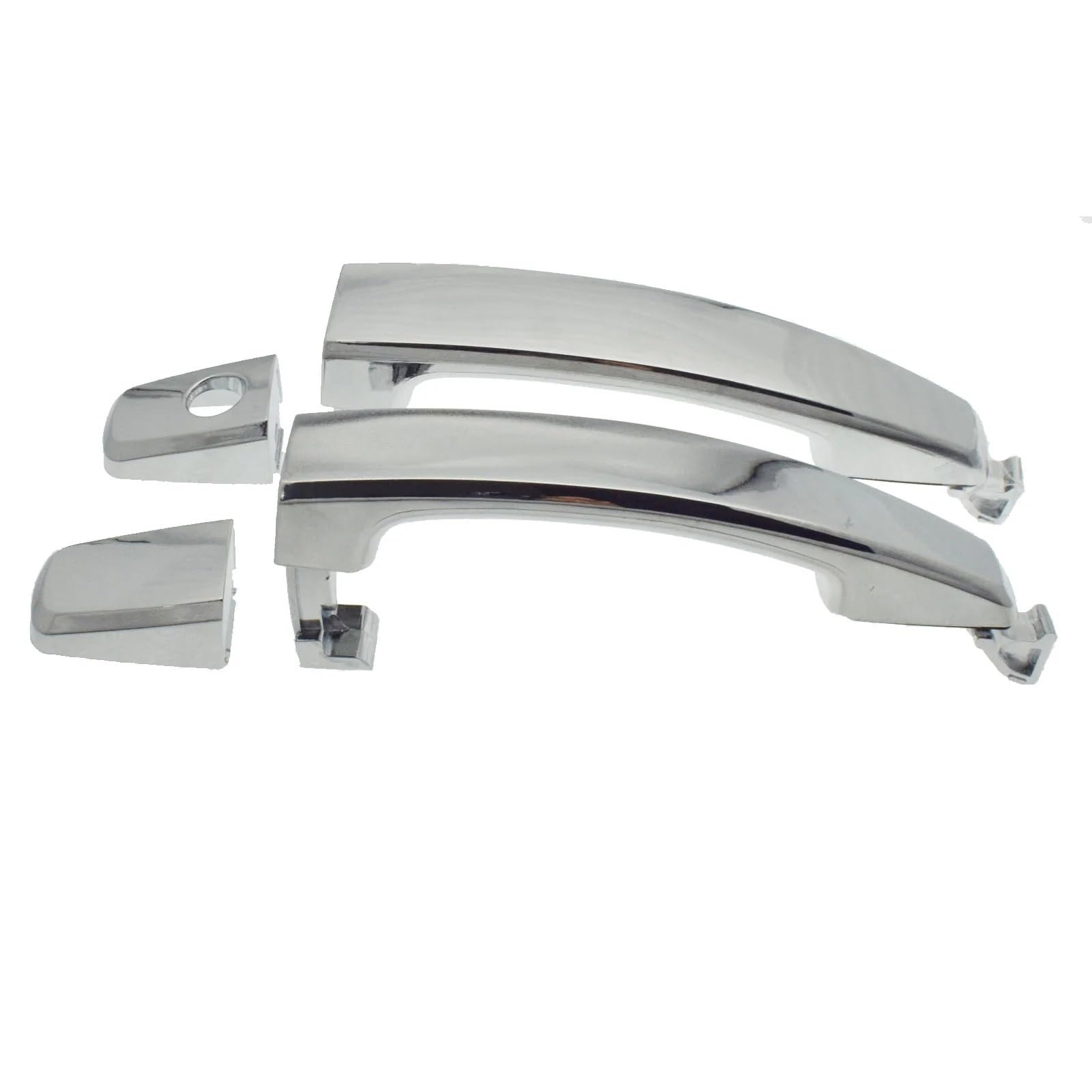 OUVECR for Chevy for Aveo for Captiva Outside Exterior Door Handles Chrome W/Keyhole Front Rear Left Right 96468266 96468306 96468280 96468254 Car Outer Door Handle(Front Pair 1 Keyhole)