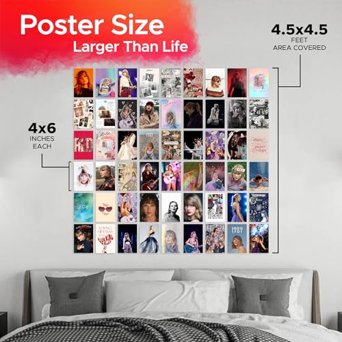 Image of CodersParadise Music Artist Wall Collage Kit - Pack of 54 Aesthetic 4x6 Inch Trendy Music Posters for Bedroom, Dorm, Living Room & Office Decor | Premium Cardstock Wall Art Prints + Glue Dots Included