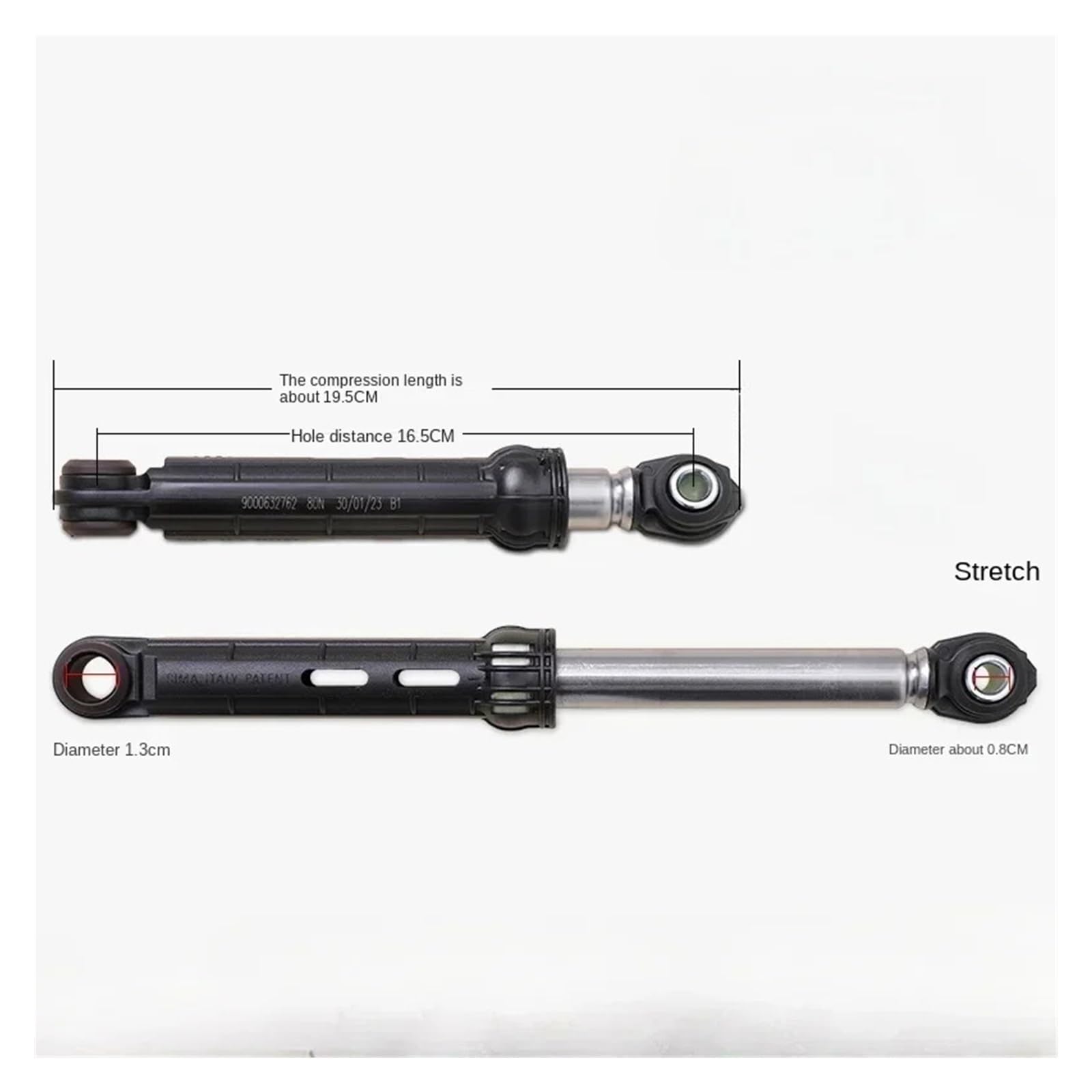 3 pezzi, compatibile con Siemens, compatibile con Bosch, ammortizzatore for lavatrice a tamburo 9000632762