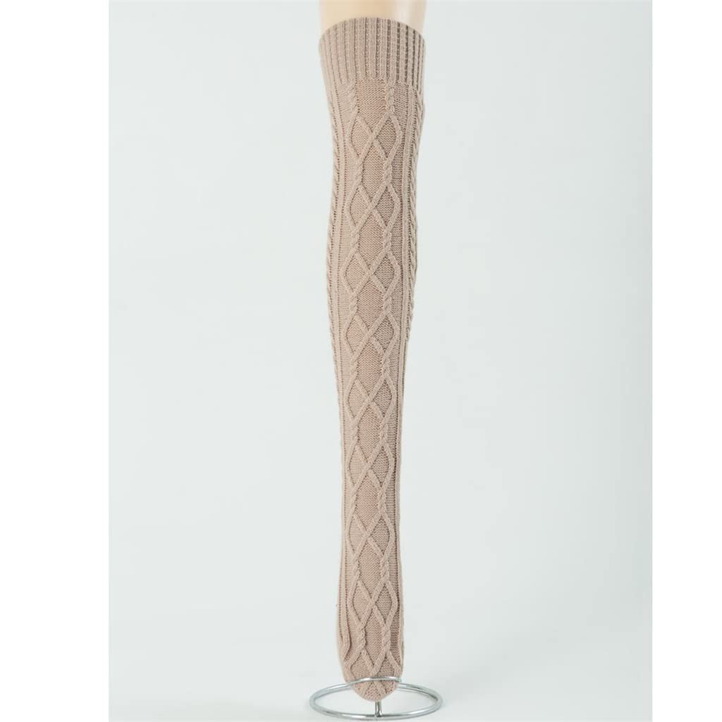 Pares Mujeres Invierno Tejido sobre La Rodilla Bota Larga Cálido Muslo Medias Altas Pantimedias Calentadores De Piernas (Color : A, Size : 75CM) (A 75CM)