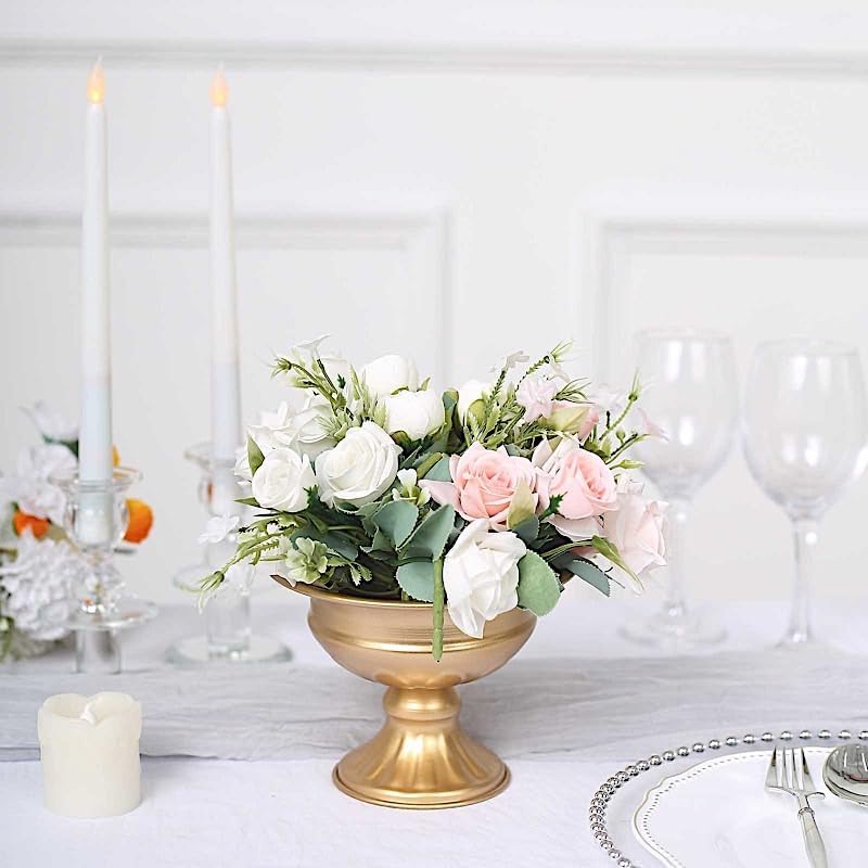 Miniatura 5 de BalsaCircle - 2 jarrones dorados de 4 pulgadas, mini jarrones de compota estilo copa de vino, pedestales de flores, macetas, bodas, fiestas,