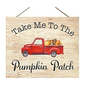 JennyGems Fall Decor, Take Me To the Pumpkin Patch Hanging Wooden Sign, Fall Decorations for Home, Autumn Harvest, Thanksgiving Decor, Red Truck Pumpkins, Made in USA JennyGems Fall Decor Take Me To the Pumpkin Patch Hanging Wooden Sign Fall Decorations for Home Autumn Harvest Thanksgiving Decor Red Truck Pumpkins Made in USA