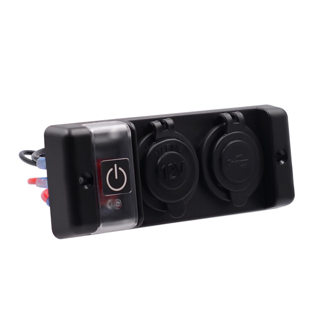 Vaguelly Presa per Auto USB con Interruttore Automatico e Funzione Waterproof, Presa Accendisigari con Doppio USB per Auto, Barca, Camper