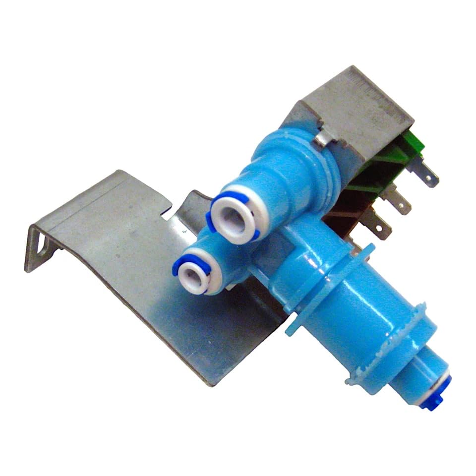 Rear view of the water inlet valve showing three water line connections