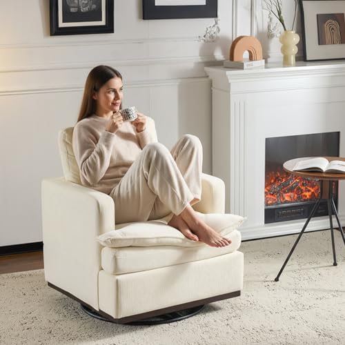 Sillón Plegable Chenille Beige miniatura 1