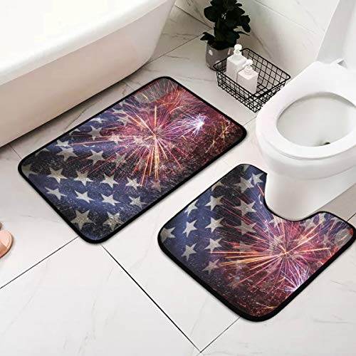 2-teiliges Badezimmerteppich-Set – Haifisch-Fisch-Galaxie, rutschfeste Badematten, waschbarer WC-Vorleger für Badewanne… – Bild 7