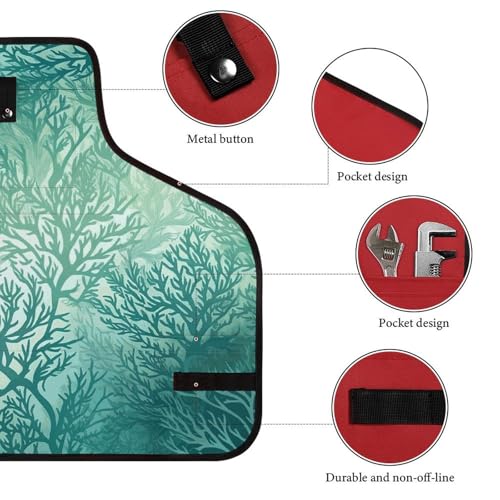 Delantal Blue Seaweed para trabajo con múltiples bolsillos miniatura 3