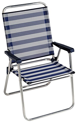Alco 637ALF-0056 Sillón Fijo Seguridad Respaldo Alto, fibreline, Rayas Azules Y Blancas, 86x58x8.5 cm