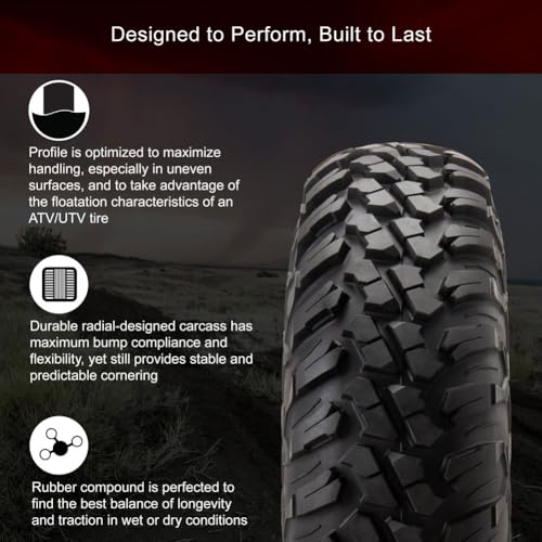 Image of Set of 4 Tusk Terrabite Radial Front & Rear Tires - 35x10.5-15 Front & Rear - 8-Ply Rated Radial Construction, ″ Deep Tread, Medium-Hard Terrain, Heavy Duty Sidewall Tread Armor, High Load Capacity