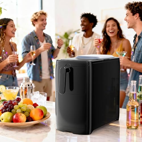 Image of Antarctic Star Portable Countertop Ice Maker with Self-Cleaning, 18Lbs /24H, One-Touch Operation, Ice Scoop for Home, Kitchen, Office(Black)