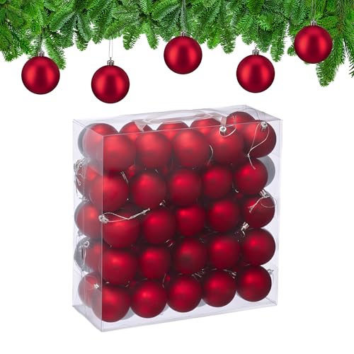 Relaxdays Weihnachtskugeln 50er Set, Weihnachtsdeko, Mattes Design,...