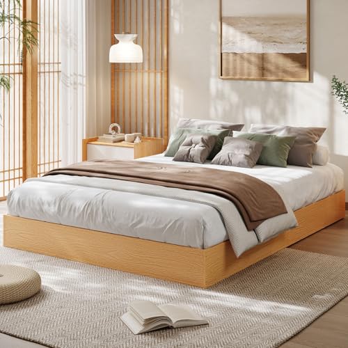 GarveeHome Queen Size Wood Platform Bed Frame,Wooden Bed Frame Without Headboard, Wood Slat...
