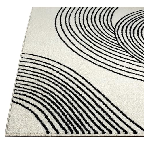 Tapete Abani crema y negro 7'9" x 10'2" moderno miniatura 6