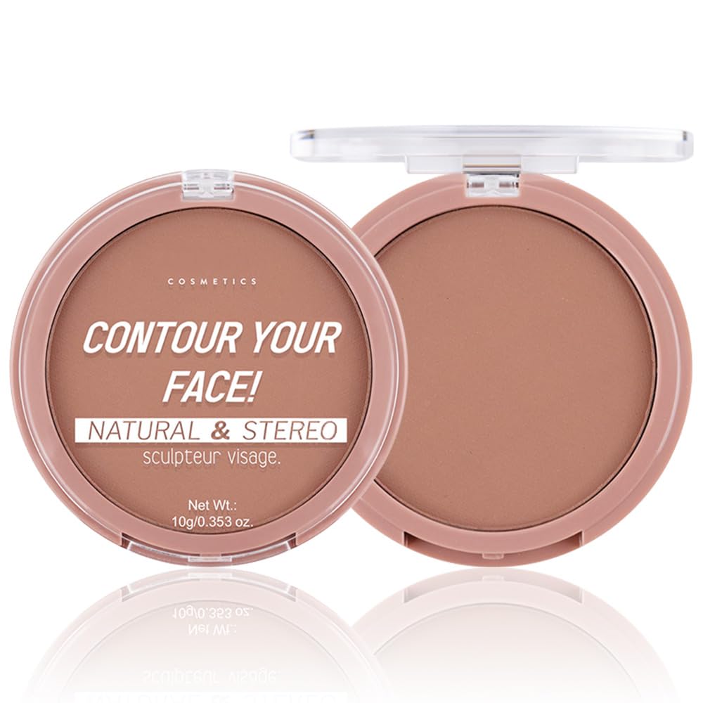 Natural Matte Warm Brown Cream Contour Palette – Lightweight, Blendable Monochrome Powder Base for All Skin Tones, Face Makeup for Women & Men, Vegan