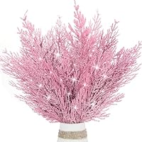 60 C Enseble De 6 Plantes Artificielles Branche Artificielle Décoration De Noël Paillettes