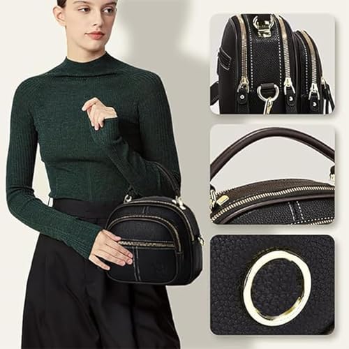 Bousalutend Crossbody Bag, Adjustable Wide Shoulder Strap Leather Classic Luxury Multifunctional Compartments2