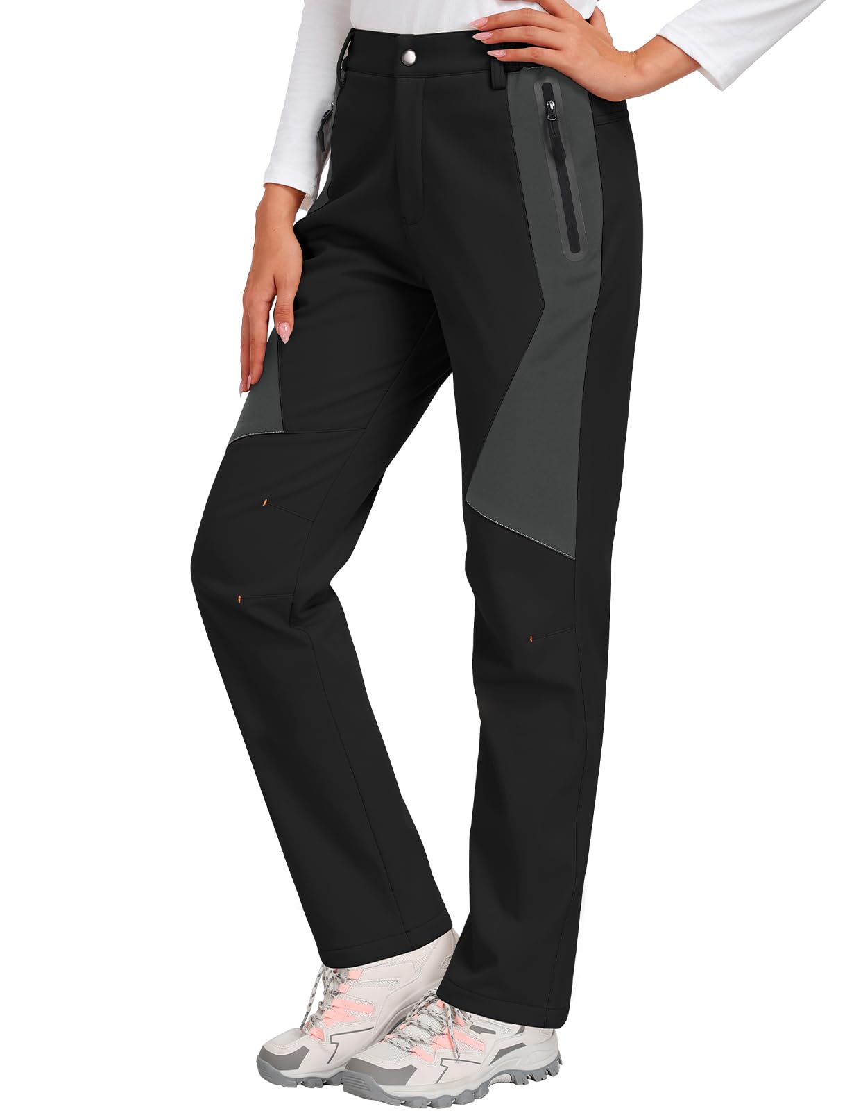 heekpek Pantaloni Trekking Donna Invernali Impermeabili Pantaloni Sci Softshell Vita Alta Pantalone da Neve Pantalone Termico Felpati per Montagna Snowboard