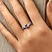 Fashion Ring Set, Anillos para Mujer de Oro 14K Blanco Vintage Leaf with Purple Oval Lab Created Sapphire Size 7.5