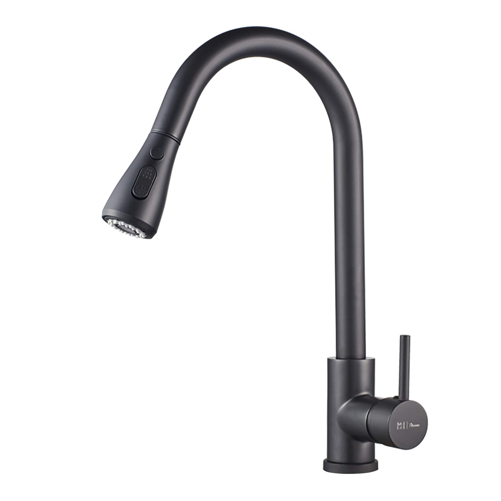 Yjyjy Black Faucet/Tap,Stretch Kitchen Faucet Brass 360°Swivel Flexible Kitchen Tap With Pull Out Spray Kitchen Mixer Tap Hot And Cold Kitchen Sink Faucet 2-Modes Spray Kitchen Sink Mixer Tap