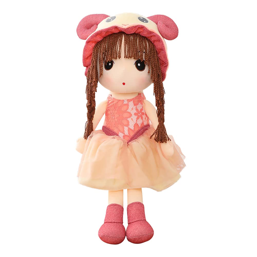 ITODA Poupée De Chiffon 50 Cm – Violette, Chapeau Et Jupe, Peluche Douce, Cadeau Anniversaire/Noël Pour Fille
