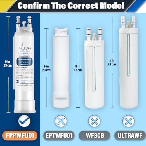 Image of FPPWFU01 Water Filter Replacement Compatible with EPPWF01 PureAdvantage PWF-1 FPPWFU01 PurePour PWF-1Refrigerator Water Filter & PureAir Ultra II PAULTRA2 Air Filter Combo(4+4-Combo)