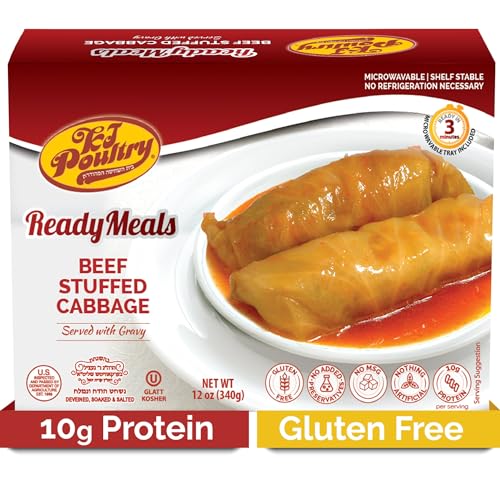 KJ Poultry Kosher Ready Meals - Beef Stuffed Cabbage Rolls, MRE Meat Meals Ready...