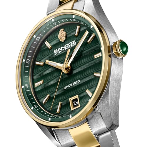 Image of Sandoz Bachelin Premium Quartz Green Dial Swiss Made Watch for Women - SZWLH0001115